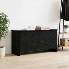 Vidaxl Skladiščni kovček Črni hrast 100 x 40 x 50 cm Inženirski les