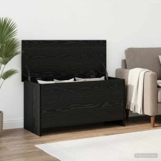 Vidaxl Skladiščni kovček Črni hrast 100 x 40 x 50 cm Inženirski les