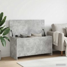 Vidaxl Skladiščni kovček Betonsko siva 100 x 40 x 50 cm Inženirski les