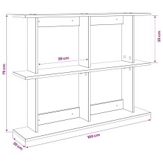 Vidaxl Stenska polica Črni hrast 100 x 20 x 75 cm