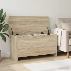Vidaxl Skladiščni kovček Sonoma hrast 100 x 40 x 50 cm Inženirski les