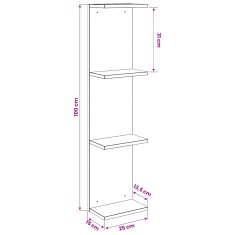 Vidaxl Stenska polica 2 kos Sonoma hrast 25 x 15 x 100 cm