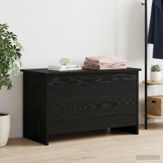 Vidaxl Skladiščni kovček Črni hrast 80 x 40 x 50 cm Inženirski les
