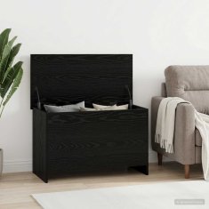 Vidaxl Skladiščni kovček Črni hrast 80 x 40 x 50 cm Inženirski les