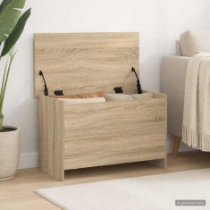 Vidaxl Skladiščni kovček Sonoma hrast 80 x 40 x 50 cm Inženirski les