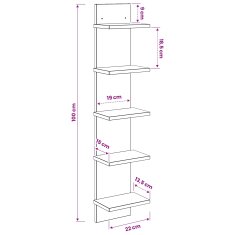 Vidaxl Stenska polica 2 kos Sonoma hrast 22 x 15 x 100 cm