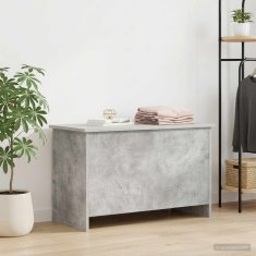 Vidaxl Skladiščni kovček Betonsko siva 80 x 40 x 50 cm Inženirski les