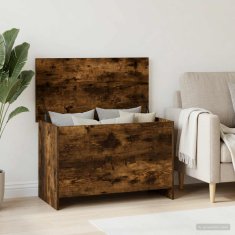 Vidaxl Skladiščni kovček Dimljen hrast 80 x 40 x 50 cm Inženirski les