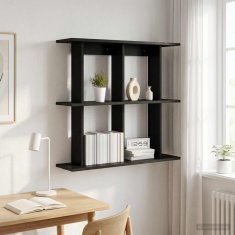 Vidaxl Stenska polica Črni hrast 100 x 20 x 75 cm
