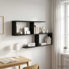 Vidaxl Stenska polica Črni hrast 100 x 12 x 50,5 cm Inženirski les