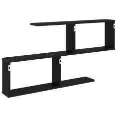 Vidaxl Stenska polica Črni hrast 100 x 12 x 50,5 cm Inženirski les
