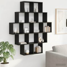 Vidaxl Stenska polica Črni hrast 120 x 20 x 136 cm Inženirski les