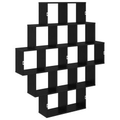 Vidaxl Stenska polica Črni hrast 120 x 20 x 136 cm Inženirski les