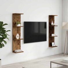 Vidaxl Stenska polica 2 kos Star les 25 x 15 x 100 cm