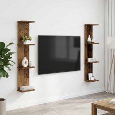 Vidaxl Stenska polica 2 kos Star les 22 x 15 x 100 cm