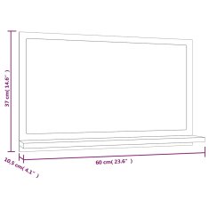 Vidaxl Kopalniško ogledalo dimljen hrast 60x10,5x37 cm inženirski les
