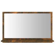 Vidaxl Kopalniško ogledalo dimljen hrast 60x10,5x37 cm inženirski les