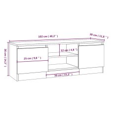 Vidaxl TV omarica z vrati bela 102x30x36 cm
