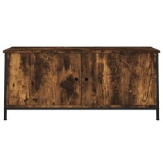 Vidaxl TV omarica z vrati dimljeni hrast 102x35x45 cm inženirski les