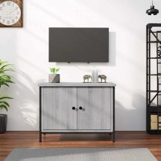 Vidaxl TV omarica z vrati siva sonoma 60x35x45 cm inženirski les
