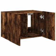 Vidaxl Stenska TV omarica z LED lučkami dimljeni hrast 60x35x41 cm