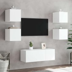 Vidaxl Stenska TV omarica z LED lučkami bela 30,5x35x30 cm