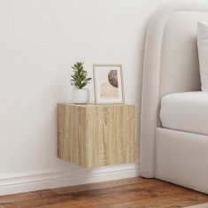 Vidaxl Stenska TV omarica z LED lučkami sonoma hrast 30,5x35x30 cm