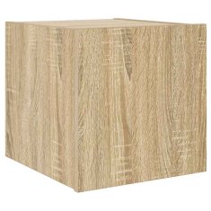 Vidaxl Stenska TV omarica z LED lučkami sonoma hrast 30,5x35x30 cm