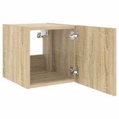 Vidaxl Stenska TV omarica z LED lučkami sonoma hrast 30,5x35x30 cm
