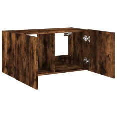 Vidaxl Stenska TV omarica z LED lučkami dimljeni hrast 80x35x41 cm