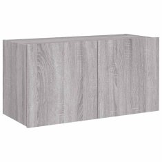 Vidaxl Stenska TV omarica z LED lučkami siva sonoma 80x35x41 cm