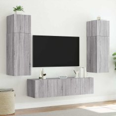 Vidaxl Stenska TV omarica z LED lučkami siva sonoma 80x35x41 cm