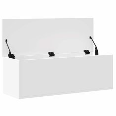 Vidaxl Škatla za shranjevanje bela 102x35x35 cm inženirski les