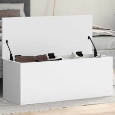 Vidaxl Škatla za shranjevanje bela 90x35x35 cm inženirski les
