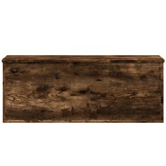 Vidaxl Škatla za shranjevanje dimljen hrast 90x35x35 cm inženirski les