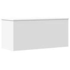 Vidaxl Škatla za shranjevanje bela 100x42x46 cm inženirski les