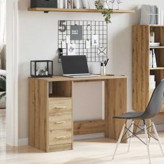 Vidaxl Pisalna miza artisan hrast 102x50x76 cm inženirski les