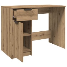 Vidaxl Pisalna miza artisan hrast 100x50x75 cm inženirski les