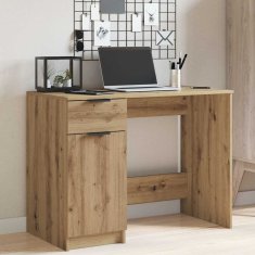 Vidaxl Pisalna miza artisan hrast 100x50x75 cm inženirski les