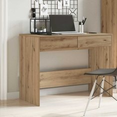 Vidaxl Pisalna miza artisan hrast 101x50x76,5 cm inženirski les