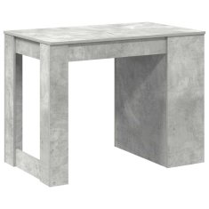 Vidaxl Pisalna miza s predalom in polico betonsko siva 102x62x77,5 cm