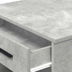 Vidaxl Pisalna miza s predalom in polico betonsko siva 102x62x77,5 cm