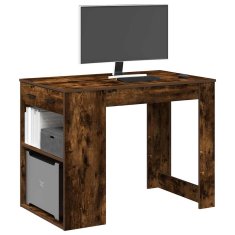 Vidaxl Pisalna miza s predalom in polico dimljeni hrast 102x62x77,5 cm