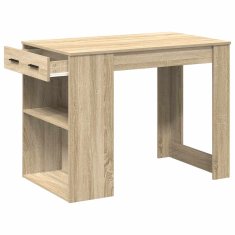 Vidaxl Pisalna miza s predalom in polico sonoma hrast 102x62x77,5 cm
