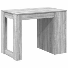 Vidaxl Pisalna miza s predalom in polico siva sonoma 102x62x77,5 cm