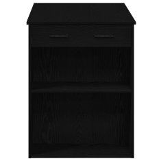 Vidaxl Pisalna miza s predalom in polico črn 102x62x77,5 cm inž. les