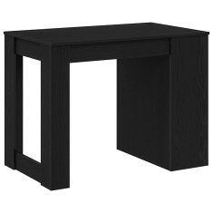 Vidaxl Pisalna miza s predalom in polico črn 102x62x77,5 cm inž. les