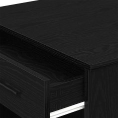 Vidaxl Pisalna miza s predalom in polico črn 102x62x77,5 cm inž. les