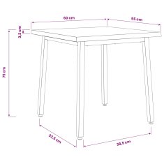 Vidaxl Kvadratna jedilna miza 60 x 55 x 75 cm Masiven les akacije