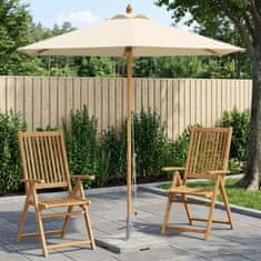 Vidaxl Vrtni dežnik Ø 270 x 248 cm Trdna Eukaliptusova Les Kremno bela